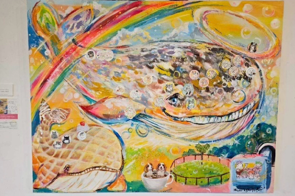 くじらの絵「ダップルバックのくじら」